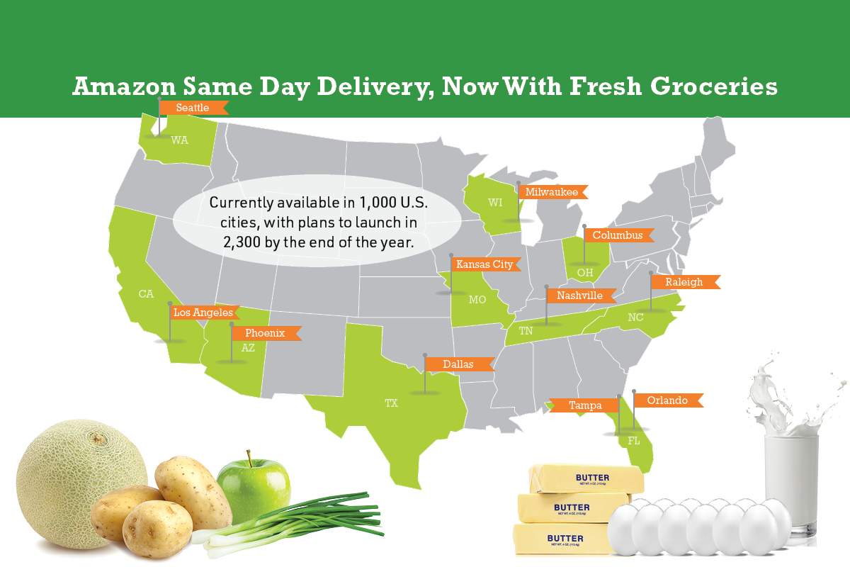 Amazon’s Same-Day Grocery Delivery Raises Fresh Questions for Produce Supply Chain