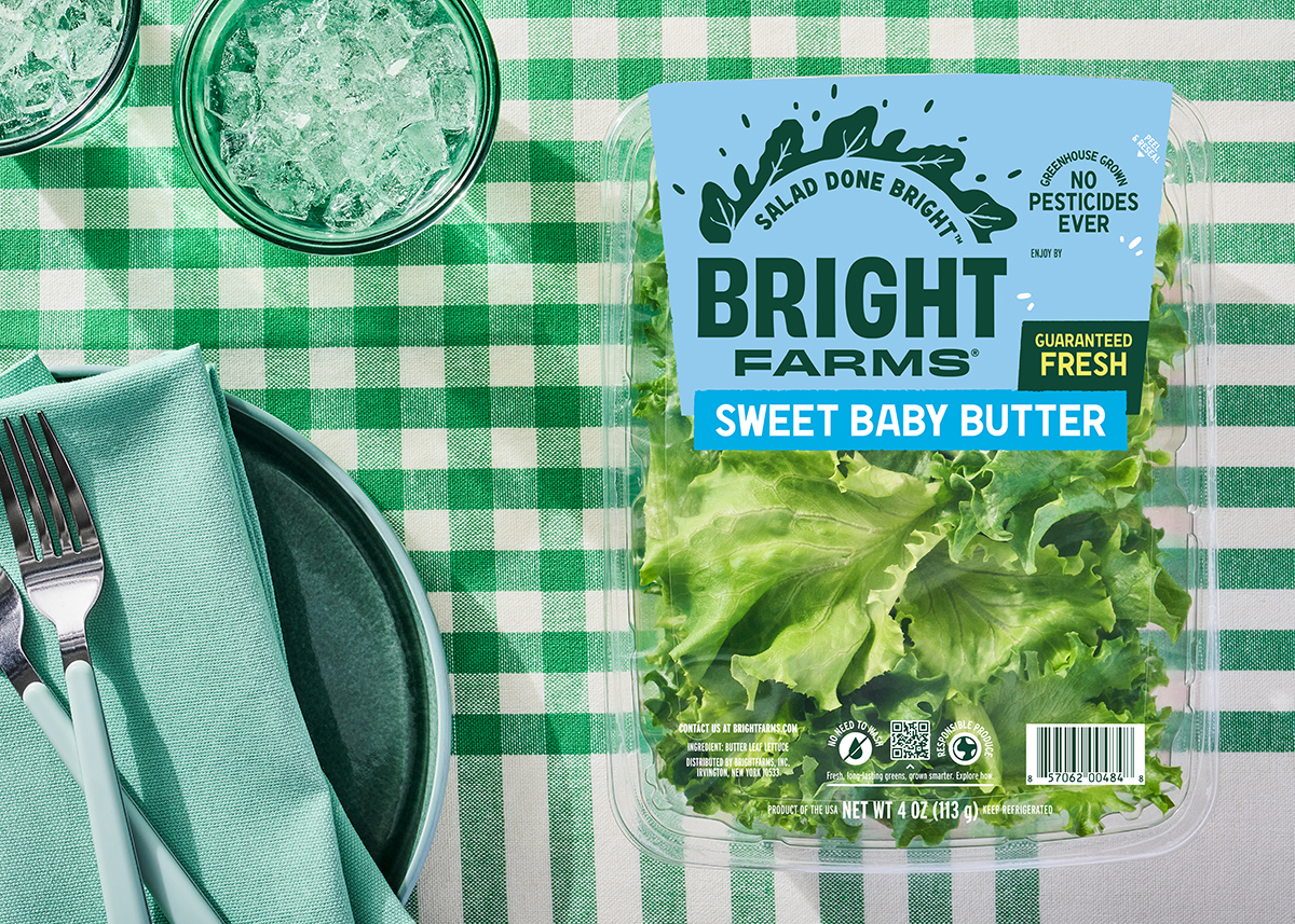 Designed with shoppers in mind, BrightFarms says its new packaging aims to better educate consumers on the benefits of its indoor-grown produce. 