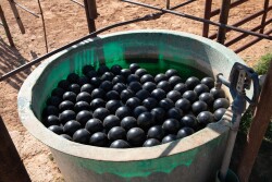 Polyurethane spheres are designed to reduce evaporation.