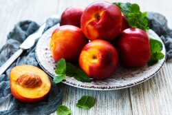 Nectarines on a plate