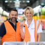 Brendon Lai of Fresh Produce Group in Australia and Sydney Children’s Hospitals Foundation CEO Kristina Keneally with the Cheery Nubula cherry