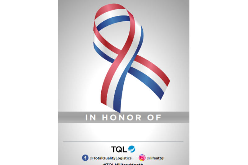 TQL offers several ways to honor members of the military in May, including soldier care packages and virtual ribbons.