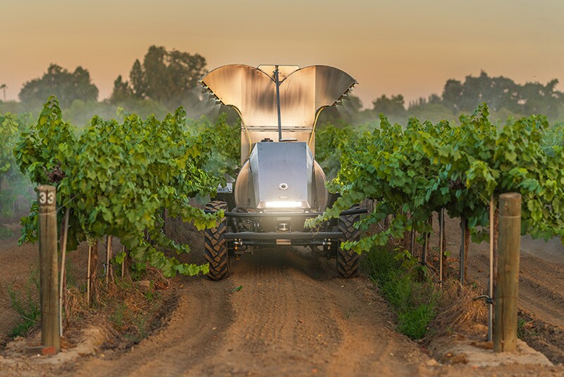 GUSS is based in Kingsburg, California and has engineered a semi-autonomous orchard and vineyard sprayer. 