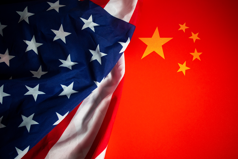 U.S. and China flags 