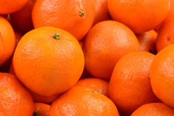 A close-up photo of a pile of mandarin oranges.