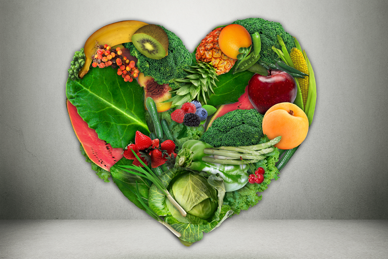 Produce in the shape of a heart