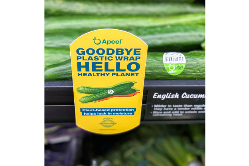 English cucumbers grown by Houweling's Group and treated with Apeel Sciences' shelf-life technology are available at Walmart stores.