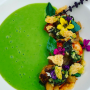 The winner of the Markon Green Box Challenge was this scallop and shrimp lettuce bisque featuring Markon’s Ready-Set-Serve Heritage Salad Blend. It was developed by David Cunningham, sales specialist and culinary consultant with Reinhart Foodservice, and Jesse Edmunds, owner and chef at Seven Hills Hospitality Group.