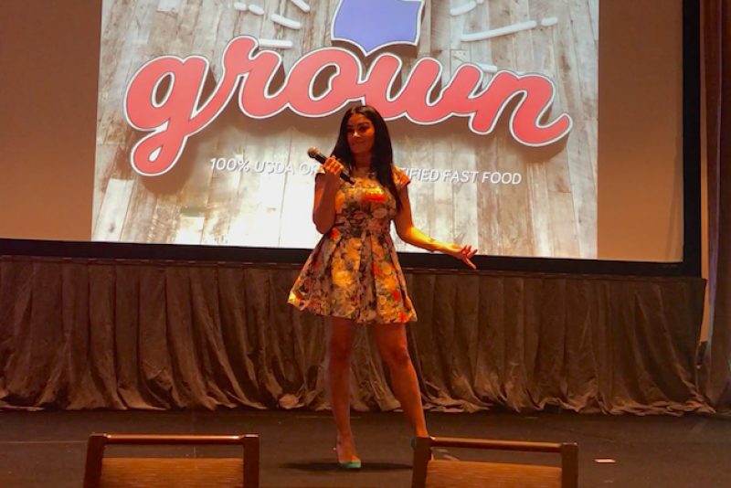 Shannon Allen, producer of The Pre-Game Meal TV show and creator and CEO of Grown, a 100% organic fast-food restaurant with a drive-thru, delivered an electrifying keynote address Feb. 1 at the Global Organic Produce Expo in Hollywood, Fla.
