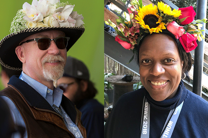 Joe Don Zetzsche, director of floral and blooms floral shops for H-E-B and PMA Demand Creation Steering Committee chairman; and Lauren M. Scott, PMA’s chief marketing officer.