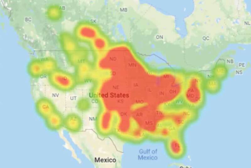 This heat map shows, in red, where the most 10-year-old equipment sold at auction in 2019 (through October).