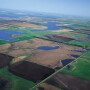 Aerial view of prairie pothole region in northeastern South Dakota.