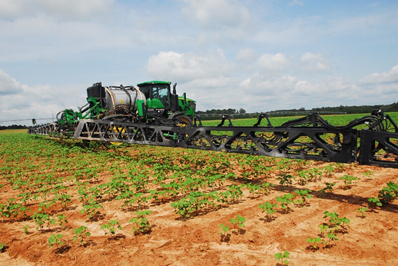At field speeds up to 12 mph, across its 120’ carbon fiber boom, See & Spray Ultimate senses and measures weed pressures differentiated from crops (currently corn, soybeans and cotton) and then applies targeted applications of post-emergence herbicides. 