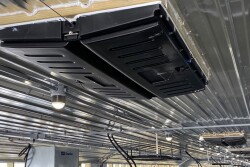 Gravity inlet on ceiling.