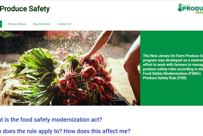 New Jersey Department of Agriculture launched a produce safety website.