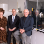 Lynda Resnick (from left), Caltech President Thomas Rosenbaum and Stewart Resnick, announce a $750 million commitment to the university for sustainability research.