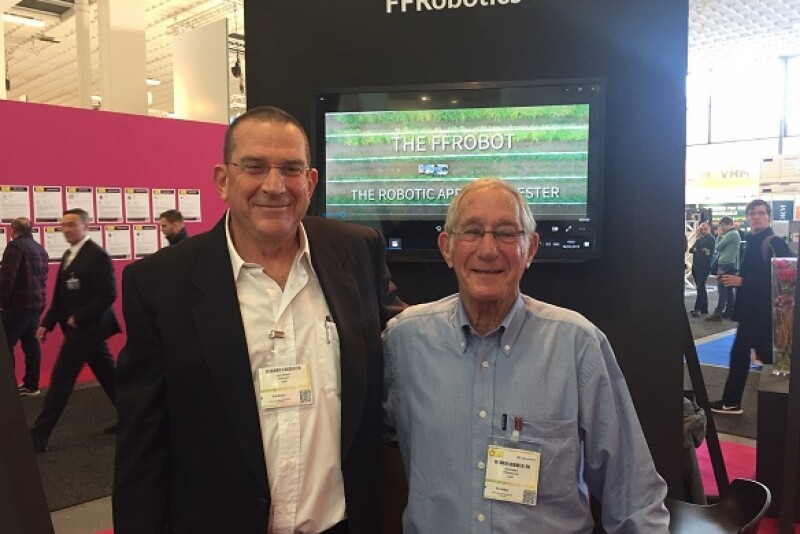 Avi Kahani, CEO and co-founder of FF Robotics, Israel and Gad Kober, co-founder of vice president of business development, Israel, say their robotic apple picker is close to commercialization.