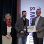 Chase Dewitz of Steele, N.D., was recognized with the 2020 Tomorrow’s Top Producer Horizon Award. He is congratulated by Sara Schafer, Top Producer Editor, and Mark Timke, National Strategic Account Manager for Pioneer.