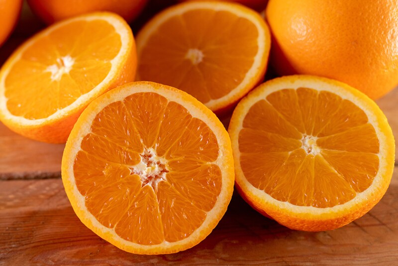 Oranges on a table