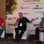 Cutline: John Pandol (from left) of Pandol Bros., Gary Bird, the retired senior produce buyer for Winco Foods LLC., and Miky Suarez of MAS Melons & Grapes, discuss retail trends and how they affect the grape category at the Sonora Spring Grape Summit in Tubac, Ariz., March 21.