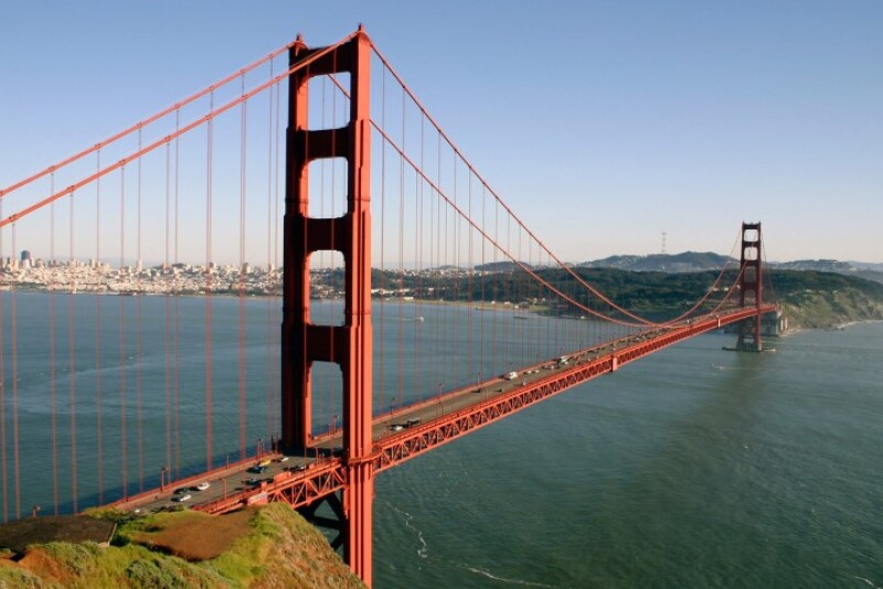 The Golden Gate Bridge in San Francisco.