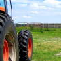 Tractor in a pasture.