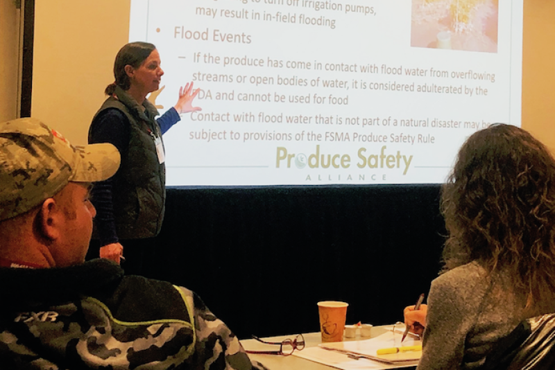 Betsy Bihn of Cornell University and director of the Produce Safety Alliance leads a seminar on the Produce Safety Rule, part of the Food Safety Modernization Act, at the Empire State Producers Expo Jan. 15, in Syracuse, N.Y.