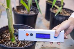 The EnGeniousAg in-field nitrogen sensors enable farmers to measure nitrogen levels in their crops in as little as 3 seconds. 