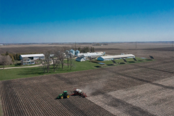 Dale Stevermer planting by his hog farm