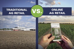 Only 25% of U.S. crop farmers purchase inputs online in 2017, according to USDA. 