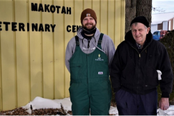 Dr. Robert Bogan refused to retire and leave residents of Faribault County, Minn., without a veterinarian. His hand-selected replacement, Dr. Zach Adams, is a 2021 graduate of the Iowa State University College of Veterinary Medicine.