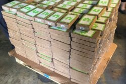The cocaine found in two pallets of bananas has a street value of almost $18 million.