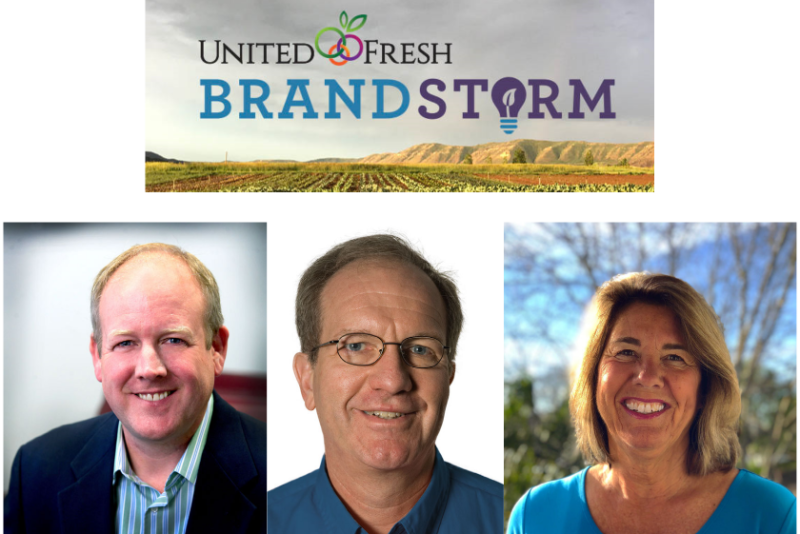 Mark Munger (from left), Roger Pepperl and Cindy Jewell are scheduled to speak about the past, present and future of marketing at a United Fresh BrandStorm panel.