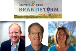 Mark Munger (from left), Roger Pepperl and Cindy Jewell are scheduled to speak about the past, present and future of marketing at a United Fresh BrandStorm panel.