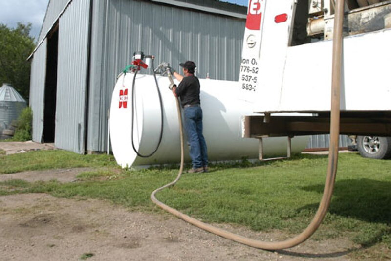 Farmer's operation receiving Cenex fuel through the automated delivery service.
