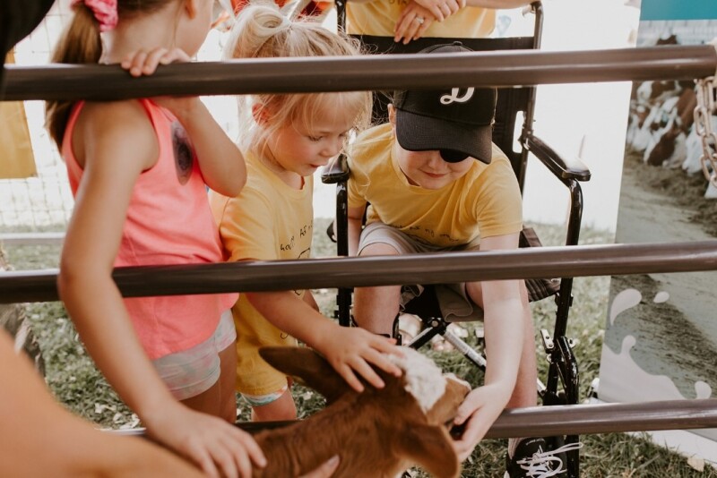 Nebraska kids and calf