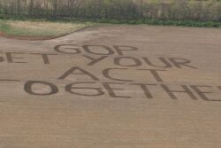 North Dakota Farmer using tillage to send political messages