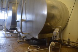 Stock photo of milk bulk tanks. 