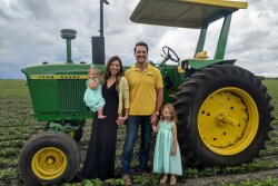Chris and Kelsey Adams, alongside daughters Audrey, left, and Olivia, grew 300 acres hemp in 2017 and hope to begin marijuana production in 2018.