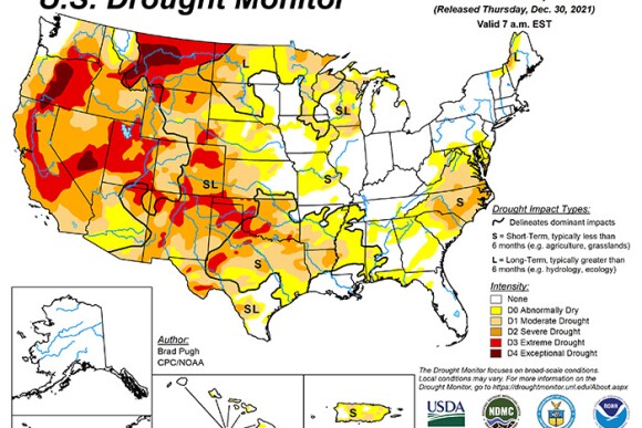 U.S. Drought Monitor 12/28/2021