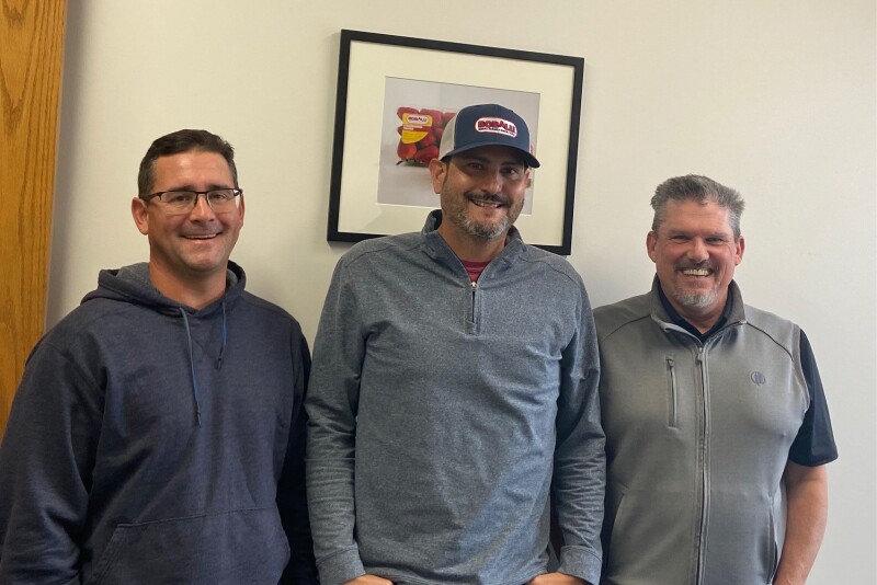Ryan Baird, Jonathan Sparks, Anthony Gallino, sales team at Bobalu Berry Farms. 