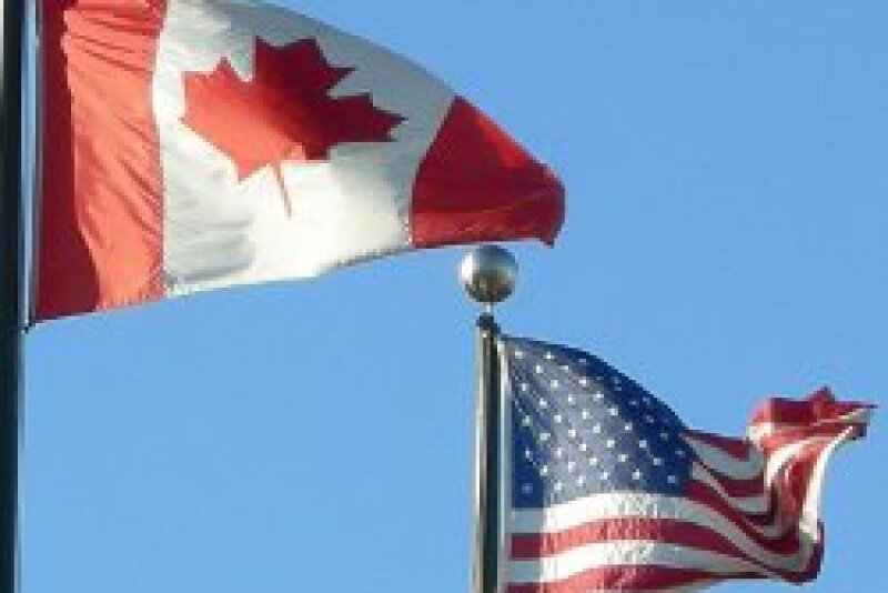 U.S. Canada flags 