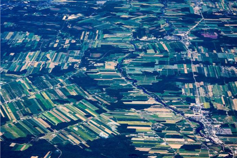 Farming in Quebec south of the St. Lawrence River at Quebec City.