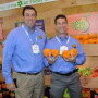 Darren Filkins, CEO of AC Operations, Bakersfield, Calif., and Tom Ryan, business development for Suntreat, a  division of AC Foods, show off Sumo citrus grown in Australia at Fresh Sumit.
