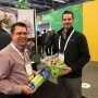 Tim Ross (left), director of regional sales for Duda Farm Fresh Foods, Salinas, Calif., and Mason Hamilton, account manager for the company, display celery at the 2019 CPMA Expo Floor.