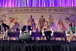 Southeast Produce Council's Southern Exposure expo March 7-9 in Orlando, Fla., included a Healing Benefits of Produce education session led by a panel: moderator Chip Carter (from left), publisher of Southeast Produce Weekly; James Hébert, epidemiology professor at University of South Carolina; Lee A. O'Donnell, corporate manager of prevention and wellness at Orlando Health; and Jennifer Patzkowsky, corporate dietitian at Publix Super Markets.