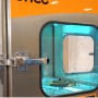 An ultraviolet germicidal chamber, also known as a UV box, in operation at the University of Minnesota.