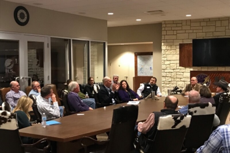 Approximately 40 beef industry leaders who are participating in the CattleTrace disease traceability pilot project met with USDA Under Secretary Greg Ibach to discuss next steps for the pilot project and disease traceability across the country.