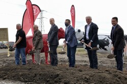 Government and Lely officials break ground on the new 100,000 square foot manufacturing and training facility.