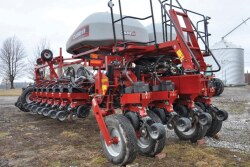This 2015 Case IH 1255 24R-30 planter, which has covered 4,500 acres, sold for $120,000 at a Feb. 21, 2018, farm auction in southeast Illinois.